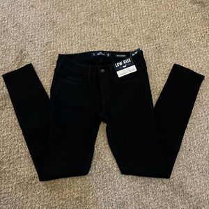Black Low-Rise Super Skinny Hollister Jeans